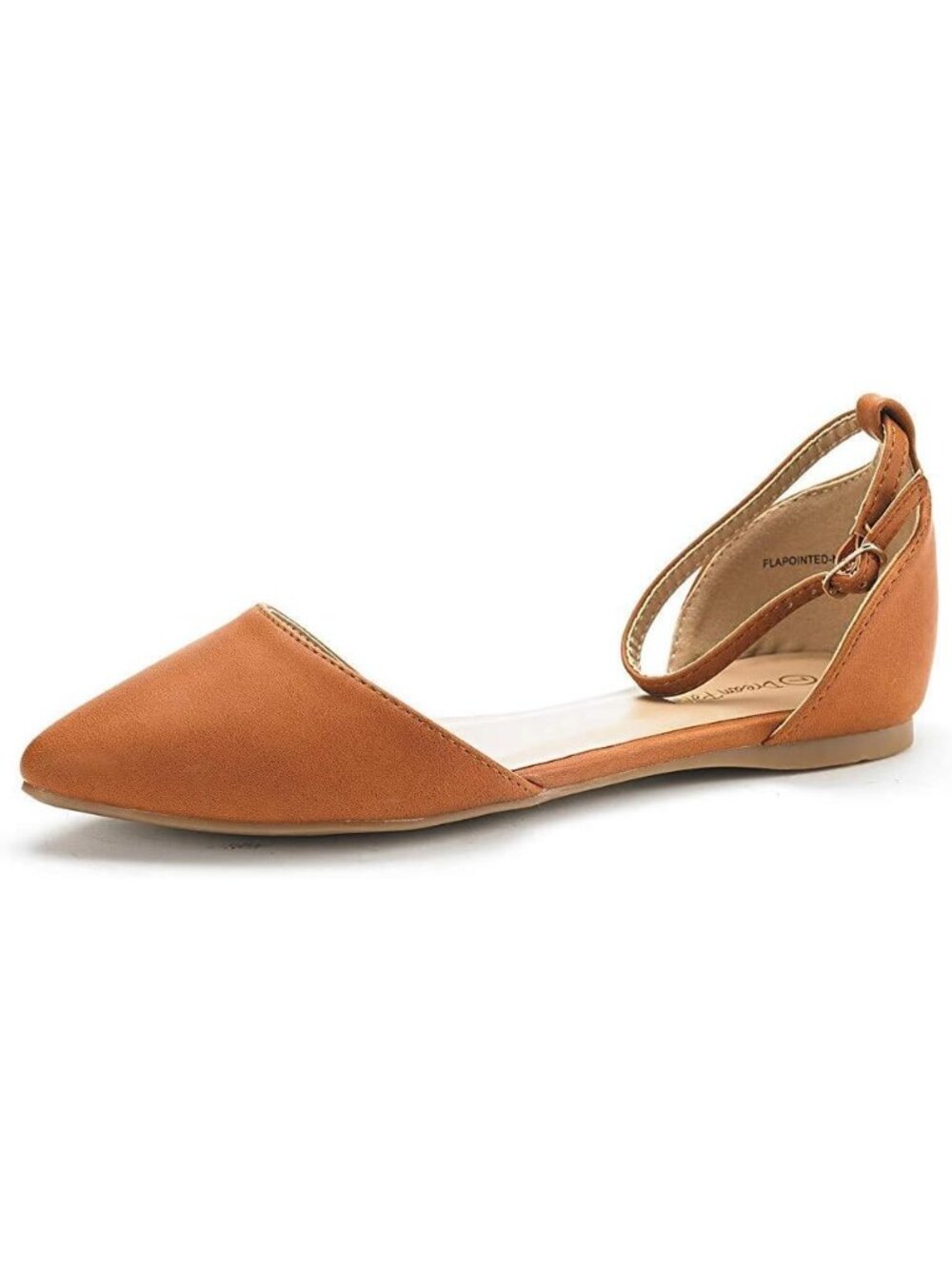 Women's Tan Faux Suede Pointed Plain Casual Ballet Comfort Soft Slip On Flats